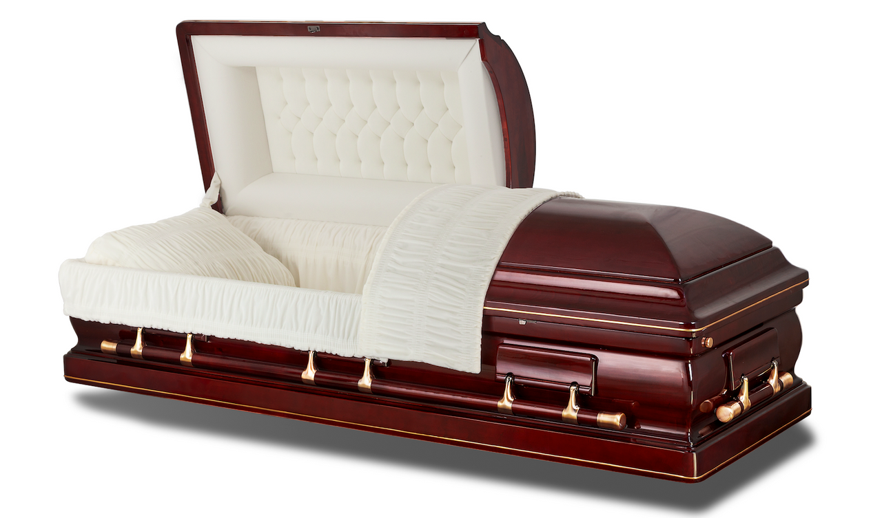 Princeton Poplar With Beige Velvet Interior - Wood Casket