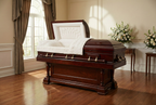 Presidential Solid Mahogany with Almond Velvet Interior