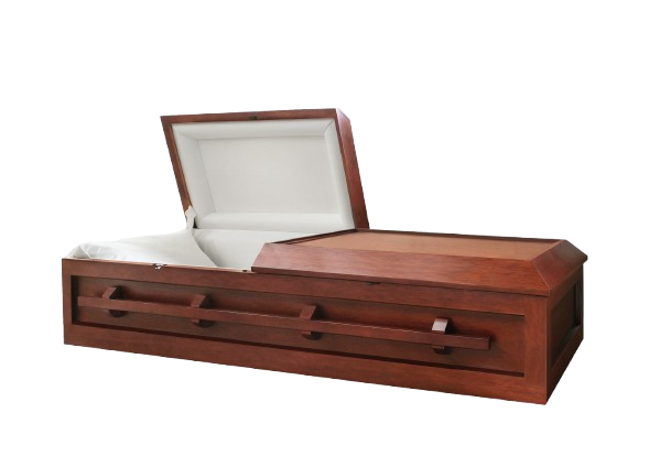 Savin Poplar Veneer Wood Cherry Finish With White Velvet Interior