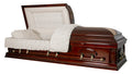 Cherrytone Solid Poplar Casket with Cream Velvet Interior -  Wood Casket