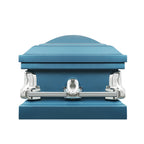 Spartan Monarch Blue Casket with Blue Crepe Interior- Metal Casket
