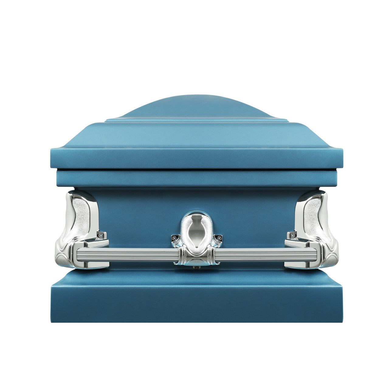 Spartan Monarch Blue Casket with Blue Crepe Interior- Metal Casket