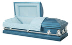 Spartan Monarch Blue Casket with Blue Crepe Interior- Metal Casket