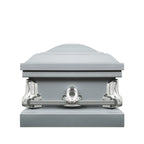 Spartan Silver Casket with White Crepe Interior - Metal Casket