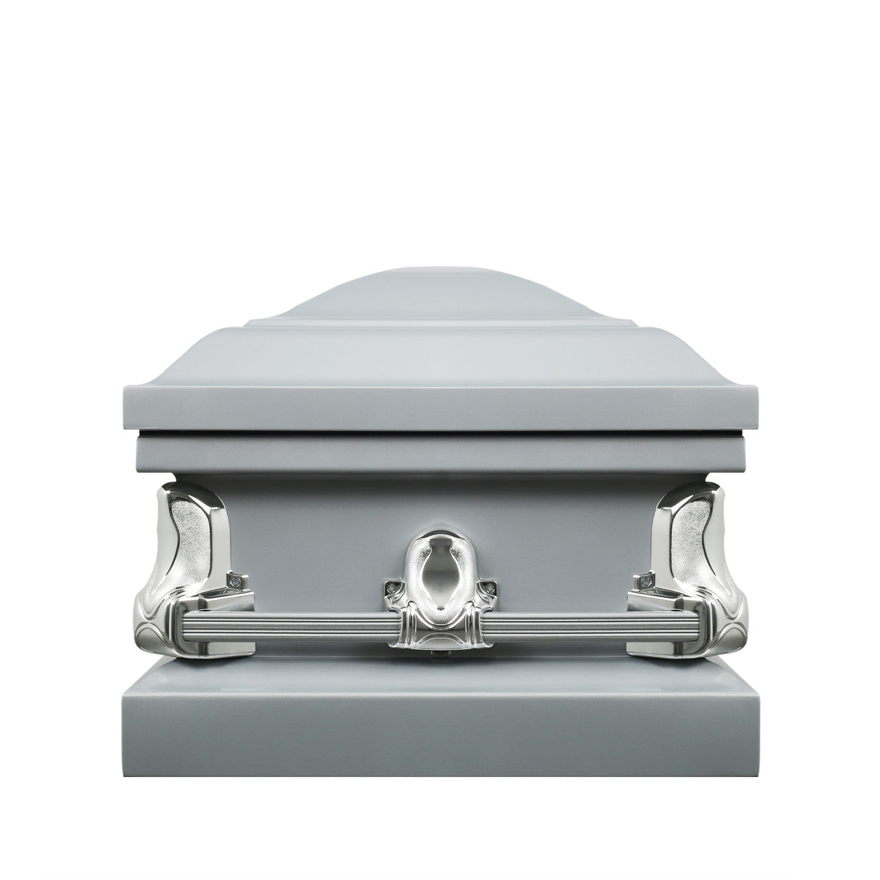 Spartan Silver Casket with White Crepe Interior - Metal Casket