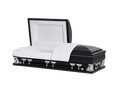Spectrum Black with White Velvet Interior - Oversize Metal Casket