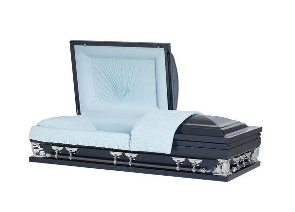 Spectrum Dark Blue with Blue Velvet Interior - Oversize Metal Casket