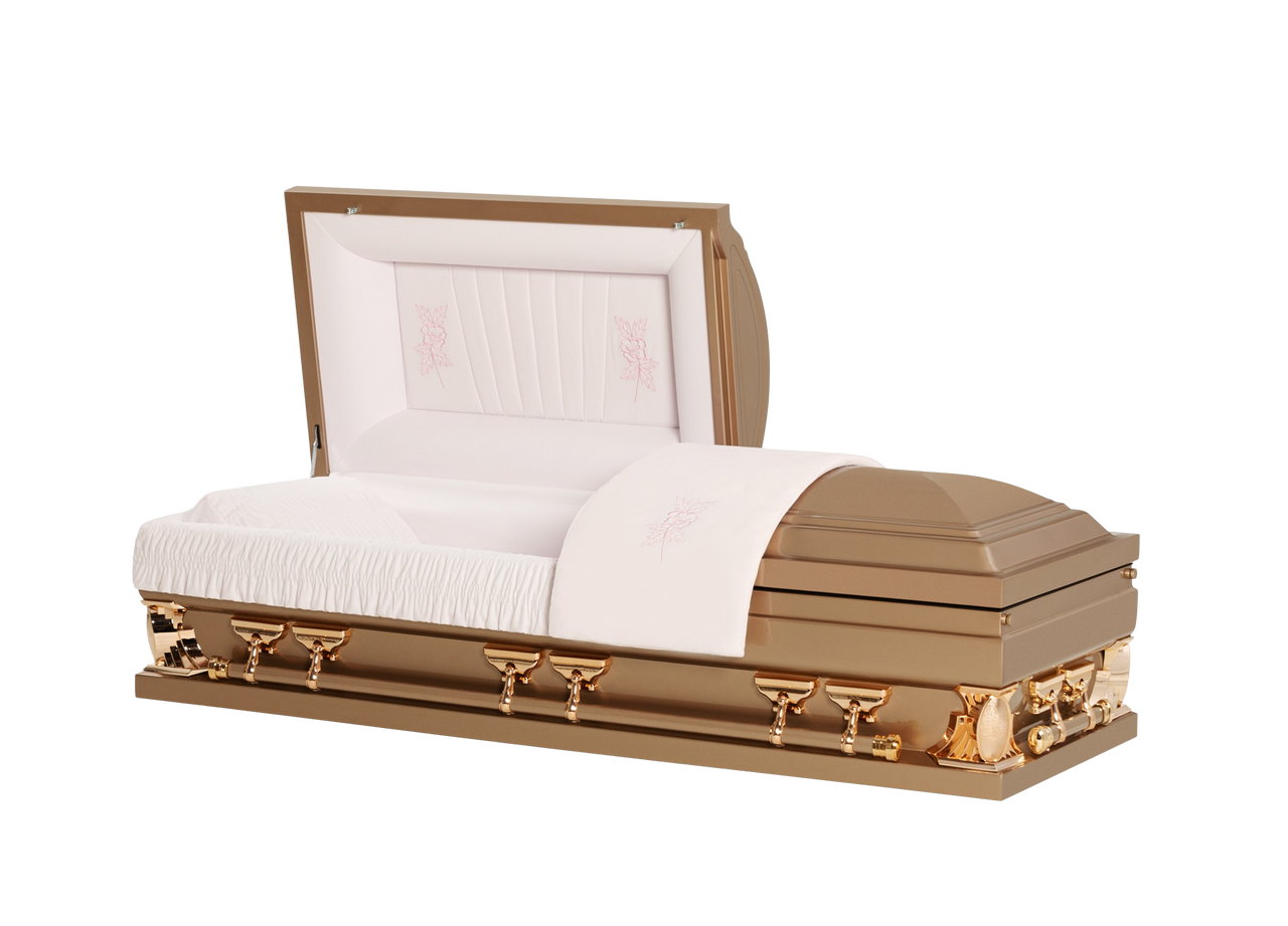 Spectrum Rose Gold with Pink Velvet Interior - Oversize Metal Casket