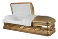 Sterling Gold Casket with White Velvet Interior - Metal Casket