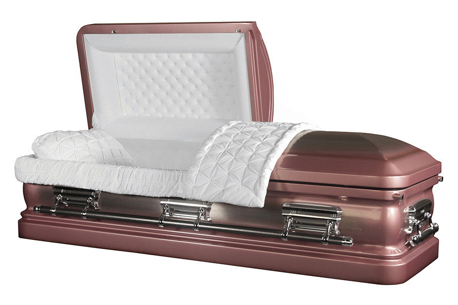 Sterling Orchid Casket with White Velvet Interior - Metal Casket