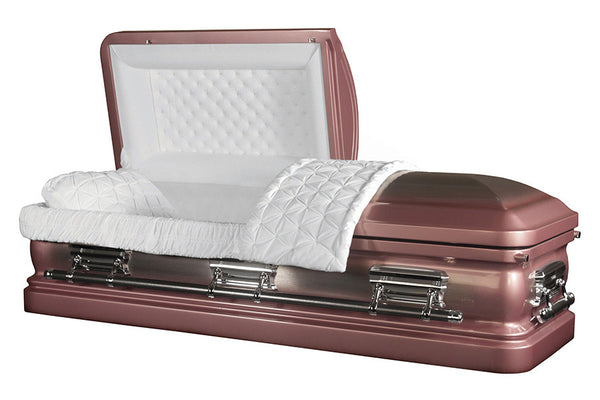 Sterling Orchid Casket with White Velvet Interior - Metal Casket
