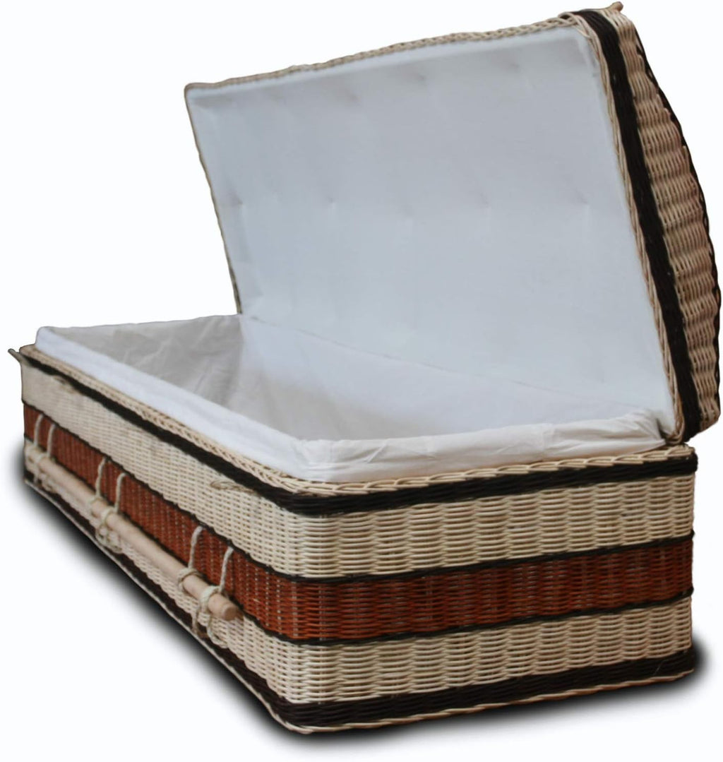 Terra Cado Natural Handmade Casket with White Cotton Interior - Eco-Friendly Casket