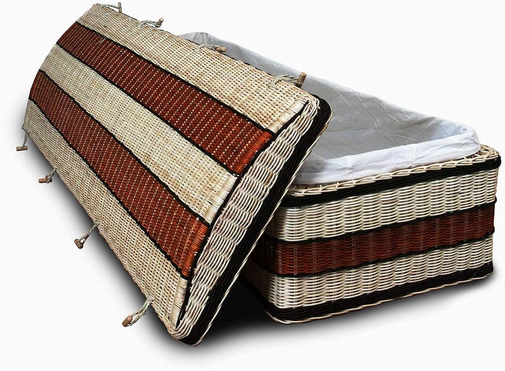 Terra Cado Natural Handmade Casket with White Cotton Interior - Eco-Friendly Casket