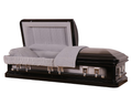 Venus Black Casket with Grey Velvet Interior - Metal Casket