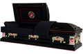 Veterans Marines Black with Black Interior - Metal Casket