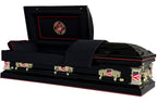 Veterans Marines Black with Black Interior - Metal Casket