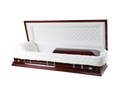 Cherrytone Solid Poplar Full Couch with Cream Velvet Interior -  Wood Casket
