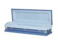 Gemini Blue Full Couch with Blue Crepe Interior - Metal Casket