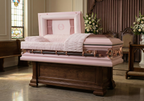 Mother' Casket Pink Finish with Pink Velvet Interior - Metal Casket