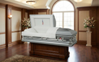 Veterans Silver Finish with White Interior - Metal Casket