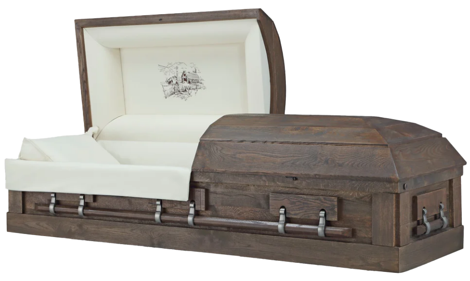 Homewood Solid Oak Casket with Duck Cloth Interior -  Wood Casket