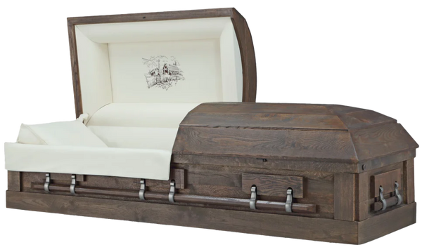 Homewood Solid Oak Casket with Duck Cloth Interior -  Wood Casket