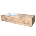 Kenwood Poplar Casket with White Velvet Interior - Wood Casket