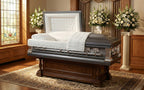 Lincoln Pewter with White Velvet Interior - Stainless Steel Casket