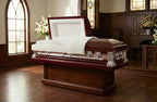 Lincoln Cherry with White Velvet Interior - Metal Casket