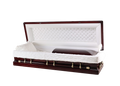 Parliament Solid Poplar Full Couch with Cream Velvet Interior -  Wood Casket