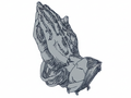 Praying Hands Head Panel - White