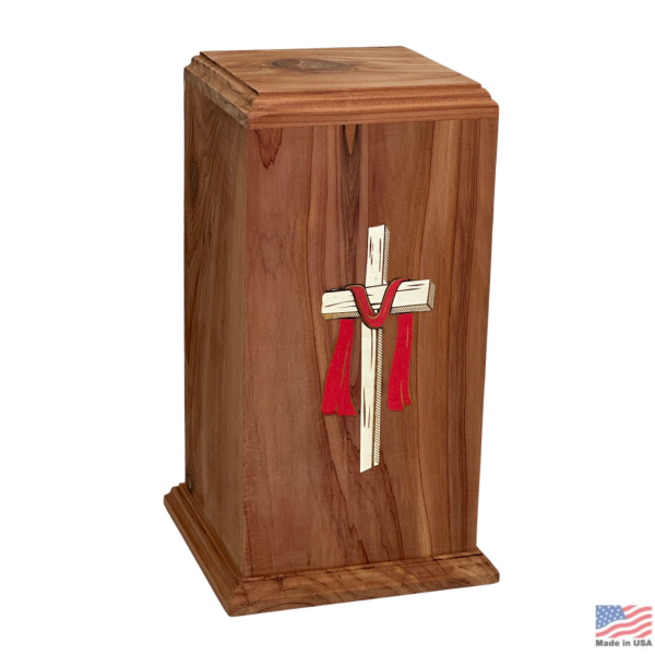 Cross of Faith Cedar Wood Urn