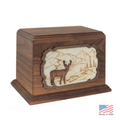 Majestic Deer Wood Urn