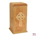 Celtic Cross Oak Wood Urn