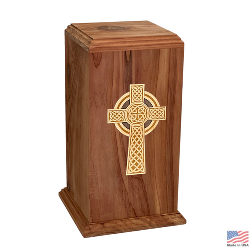 Celtic Cross Cedar Wood Urn