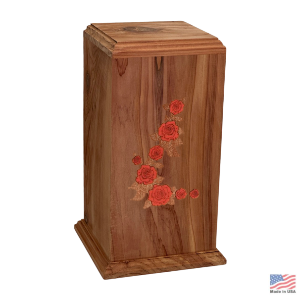 Blossom Embrace Cedar Wood Urn