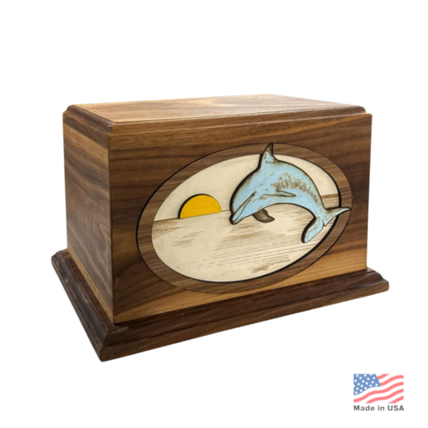 Dolphin at Sunset Wood Urn