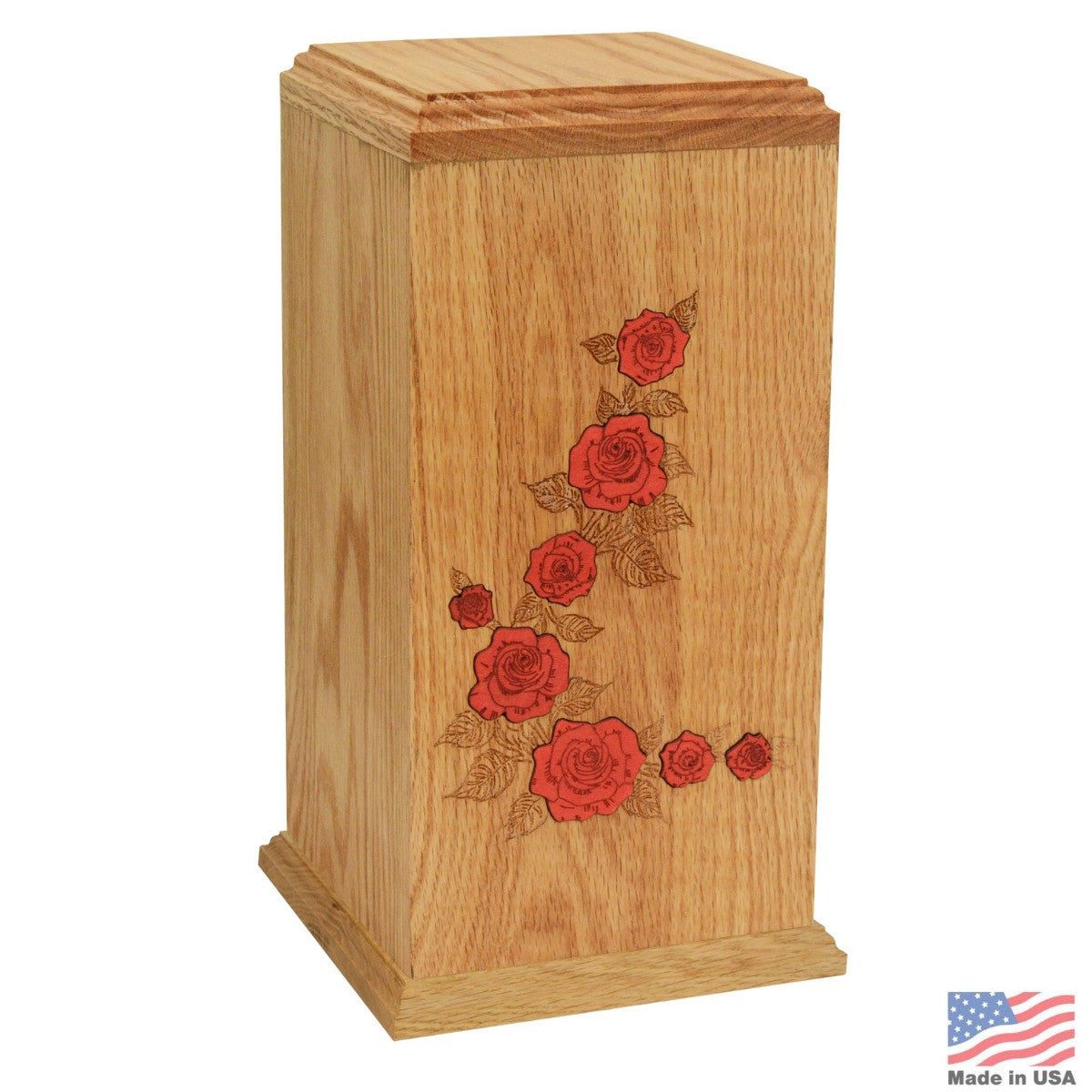 Blossom Embrace Oak Wood Urn