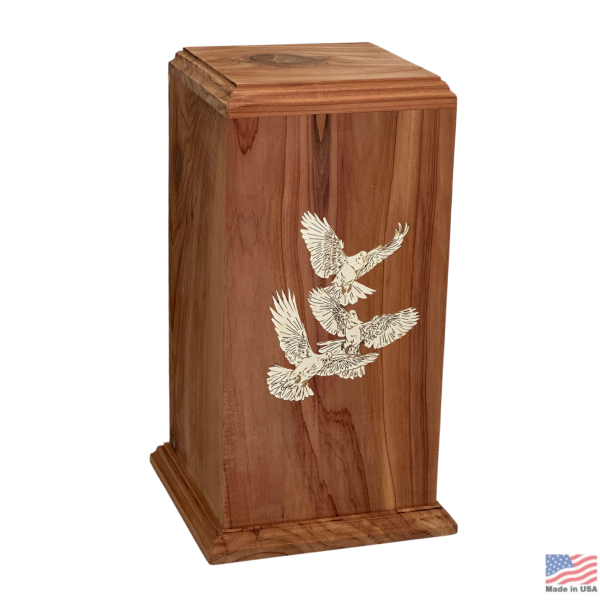 Serenity Doves Cedar Wood Urn
