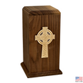 Celtic Cross Walnut Wood Urn