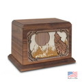 Spirit Wolf Wood Urn