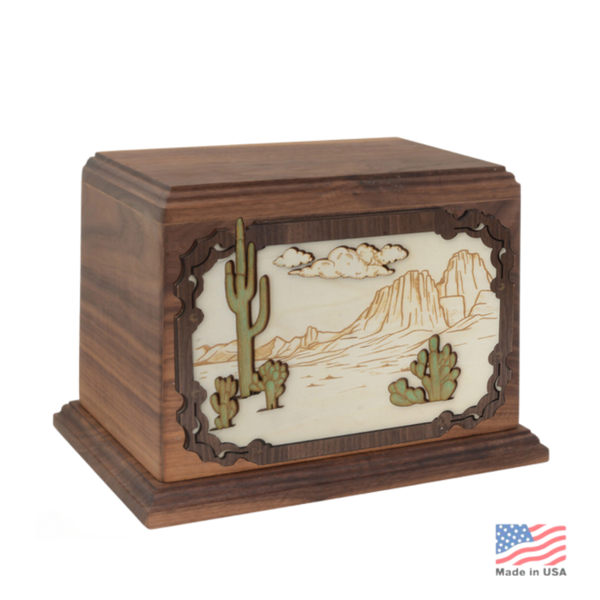 Desert Horizon Wood Urn