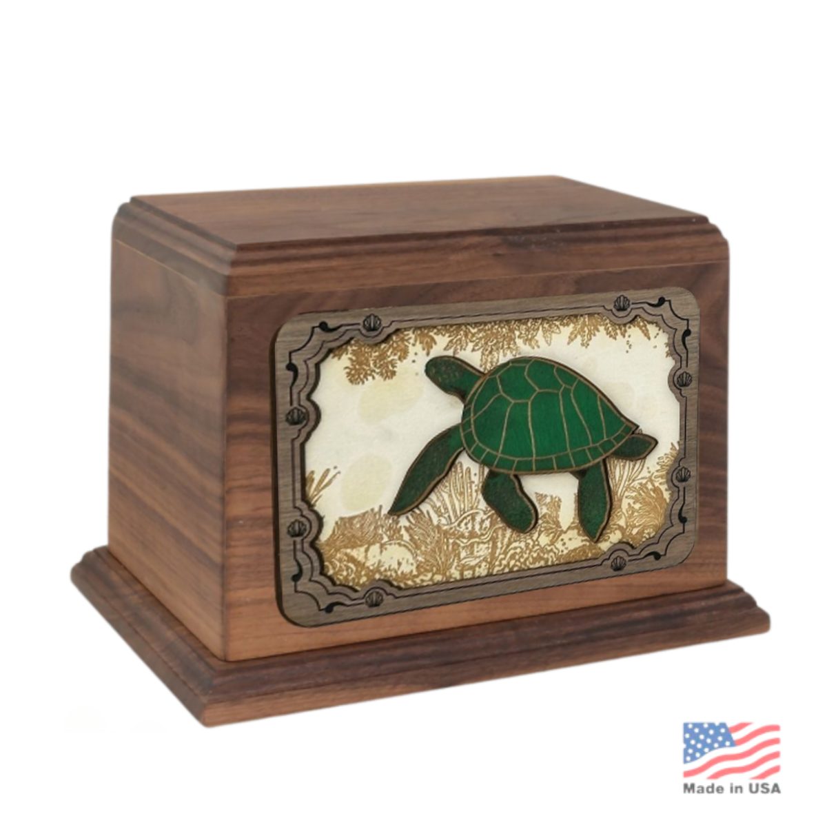 Eternal Sea Turtle Wood Urn