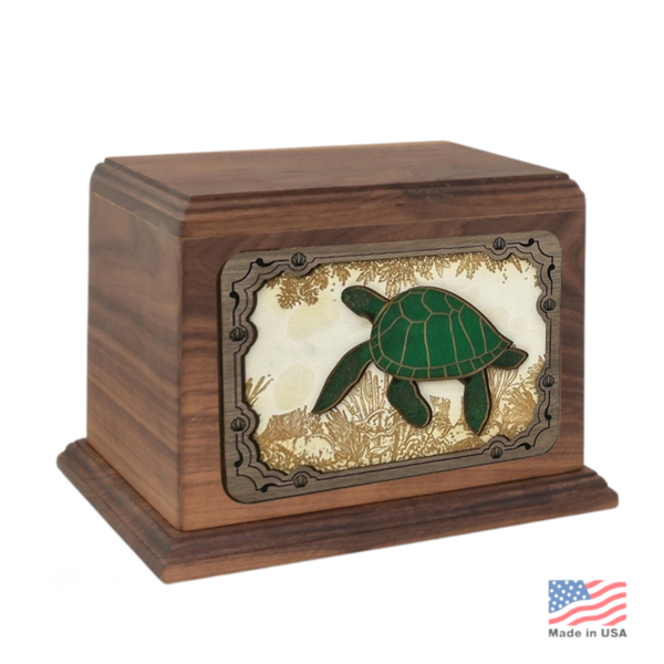 Eternal Sea Turtle Wood Urn