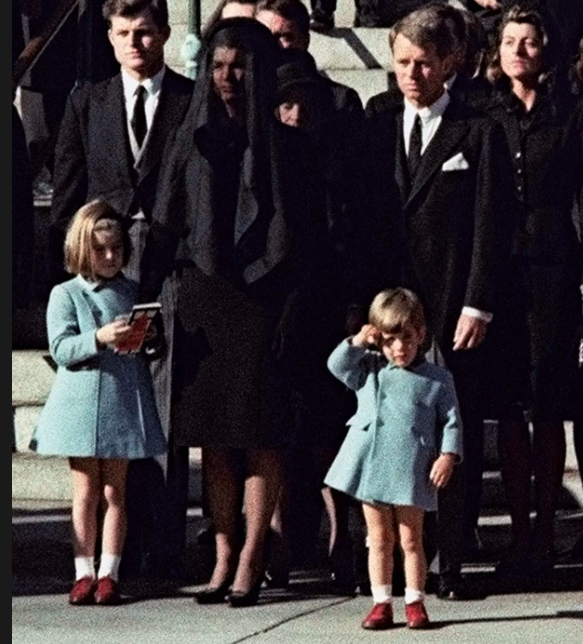 John Kennedy Jr saluting his dead father